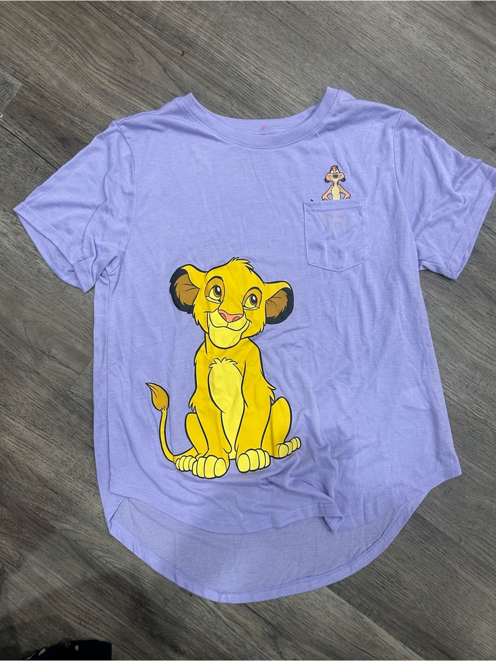 Disney Lilac Short-Sleeve Tee with Yellow Simba Graphic
